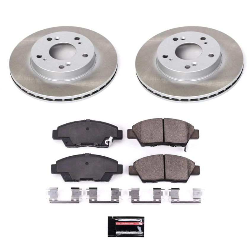 PowerStop SC5400 Semi-Coated Rotor and Low-Dust Ceramic Brake Pad Kit