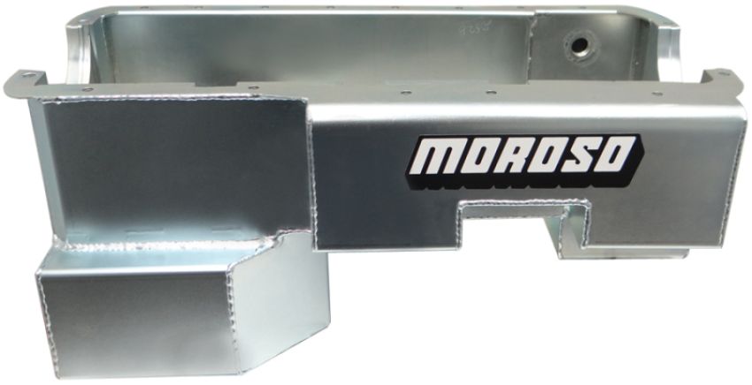 Moroso 20528 Ford 289-302 (w/Rear Sump & Billet End Seals) Power Pouch Wet Sump 7qt 9in Steel Oil Pan