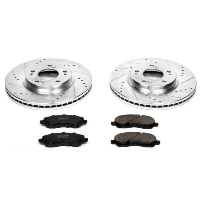 PowerStop K094 Z23 Daily Driver Carbon-Fiber Ceramic Brake Pad and Drilled & Slotted Rotor Kit