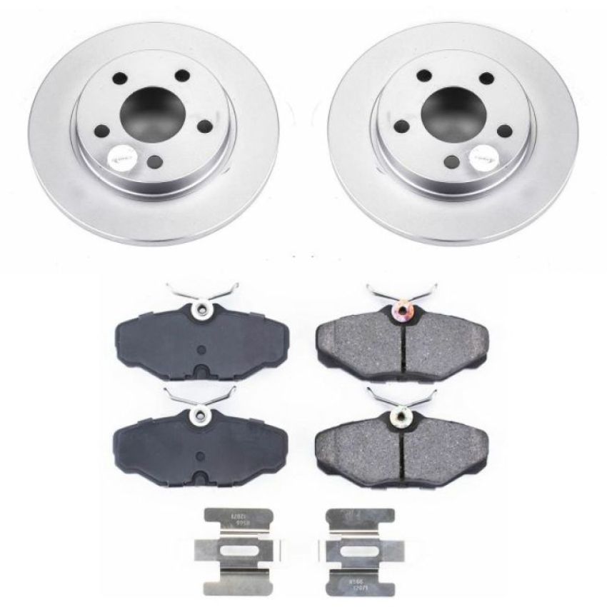 PowerStop CRK1298 Genuine Geomet Coated Rotor and Low-Dust Ceramic Brake Pad Kit
