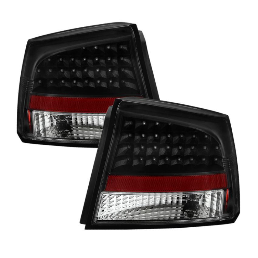 SPYDER 5070807 Xtune Dodge Charger 06-08 LED Tail Lights Black ALT-JH-DCH05-LED-BK