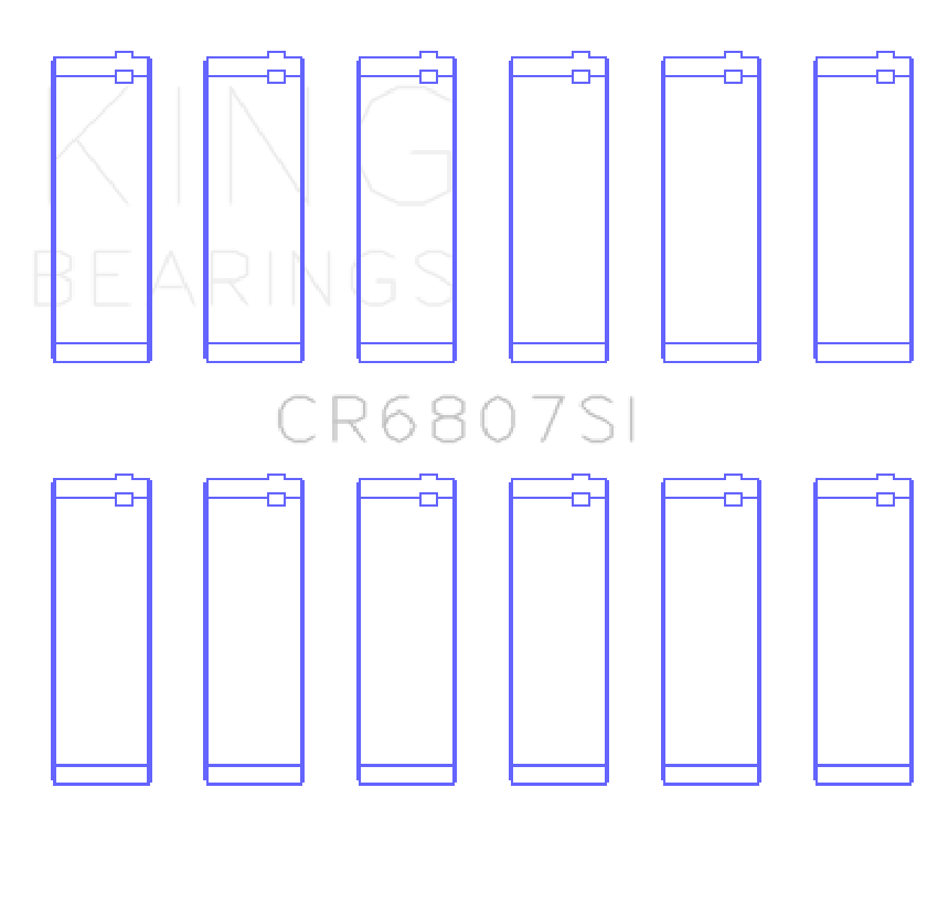 King Engine Bearings CR6807SI0.75 Ford V6 Triton/Ohv (Od+.002in) (Size +0.75mm) Connecting Rod Bearing Set