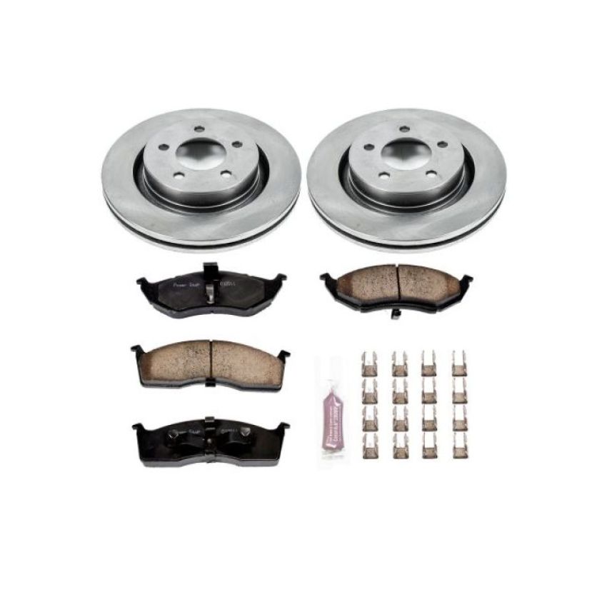 PowerStop KOE1700 OE Stock Replacement Low-Dust Ceramic Brake Pad and Rotor Kit