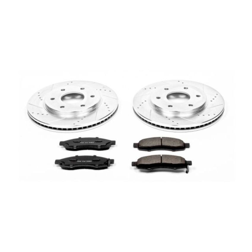 PowerStop K2442 Z23 Daily Driver Carbon-Fiber Ceramic Brake Pad and Drilled & Slotted Rotor Kit