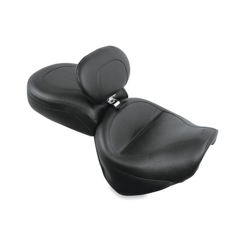 Mustang Motorcycle 79191 Mustang 99-15 Yamaha Road Star 1600, 1700 Wide Touring 2PC Seat w/Driver Backrest - Black