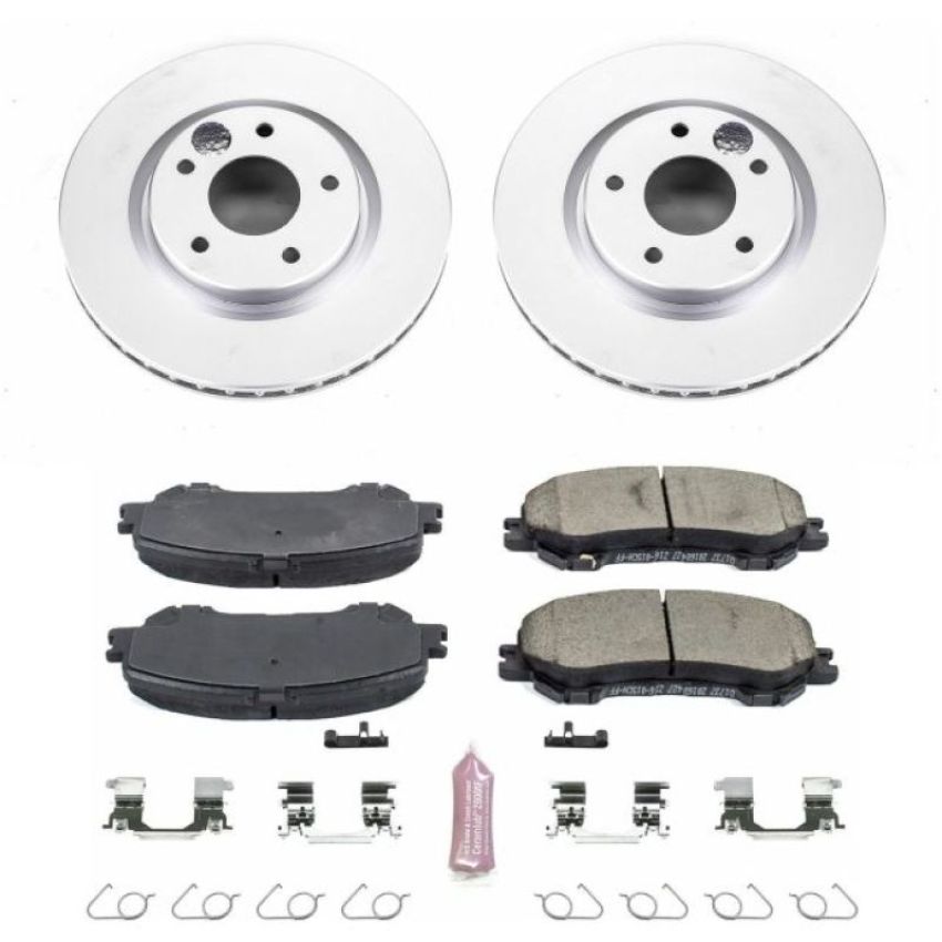PowerStop CRK7036 Genuine Geomet Coated Rotor and Low-Dust Ceramic Brake Pad Kit