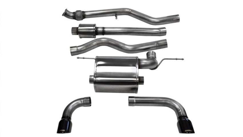CORSA Performance 14937BLK Corsa 2012-2017 BMW 335i Sedan RWD F30 3in Black Touring Dual Rear Single 3.5in Tip Cat-Back Exhaust