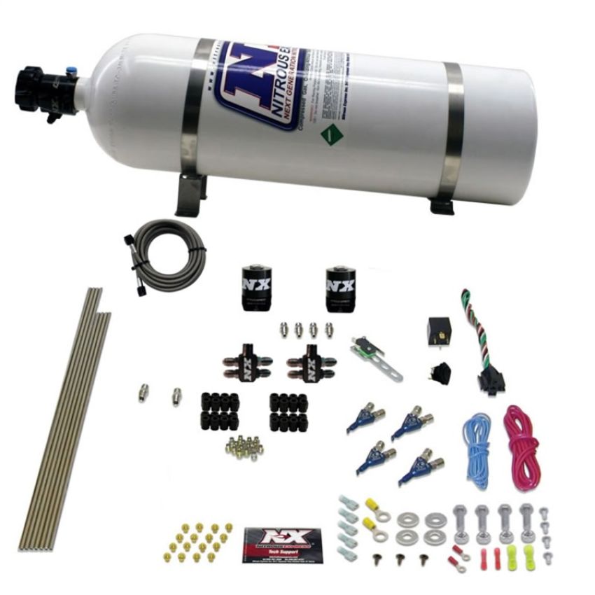 Nitrous Express 80004-15 4-CYL GAS (100-150-200-250HP) WITH 15LB BOTTLE