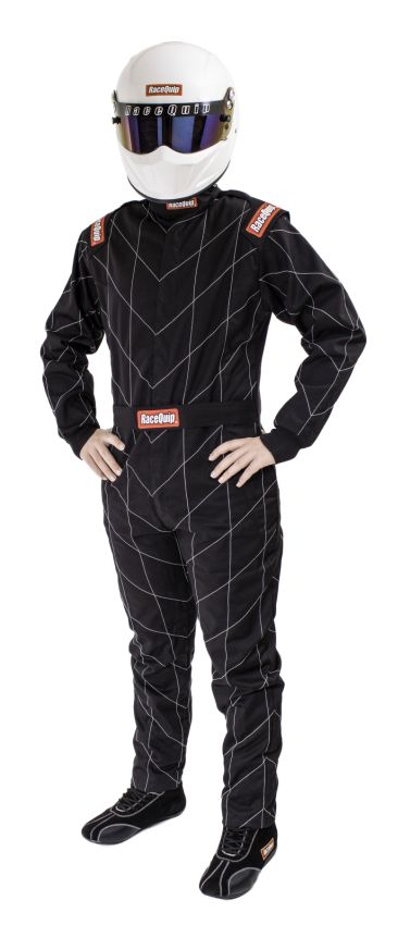Racequip 130902 Black Chevron-1 Suit - SFI-1 Small