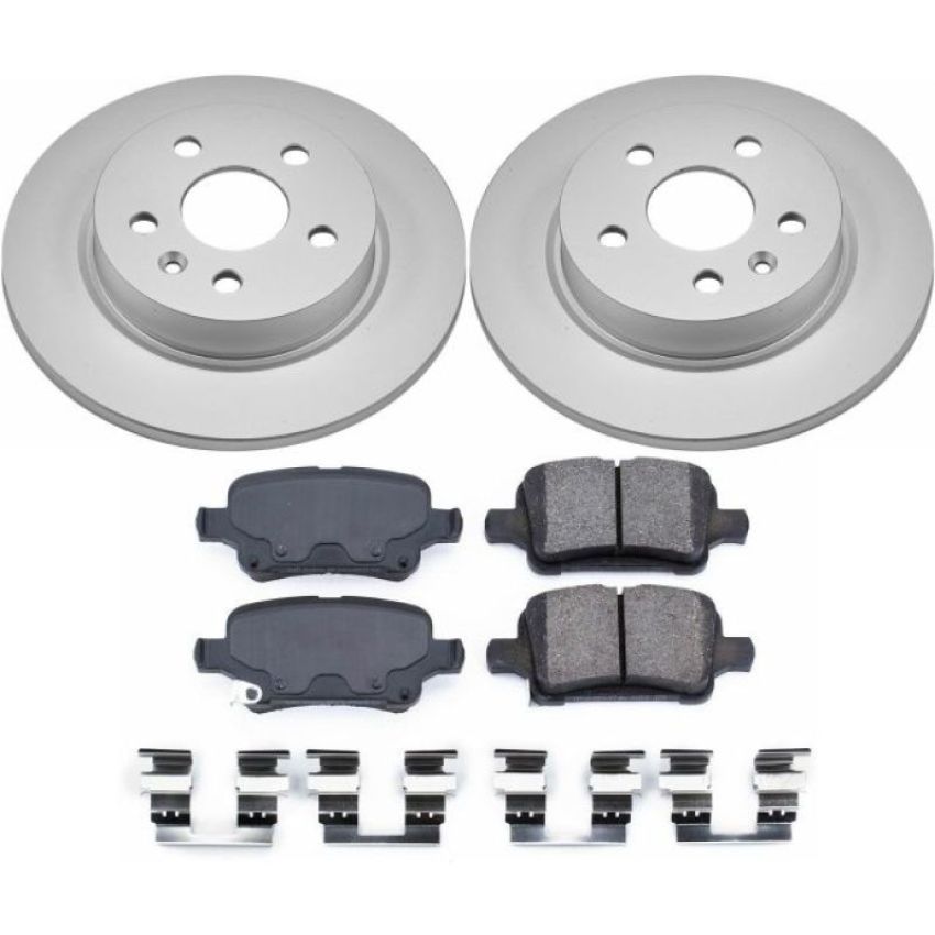 PowerStop CRK7896 Genuine Geomet Coated Rotor and Low-Dust Ceramic Brake Pad Kit