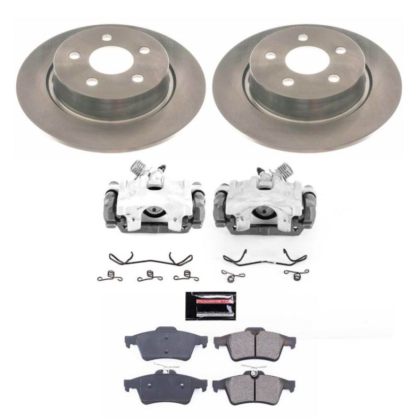 PowerStop KCOE8176 OE Stock Replacement Low-Dust Ceramic Brake Pad, Rotor and Caliper Kit