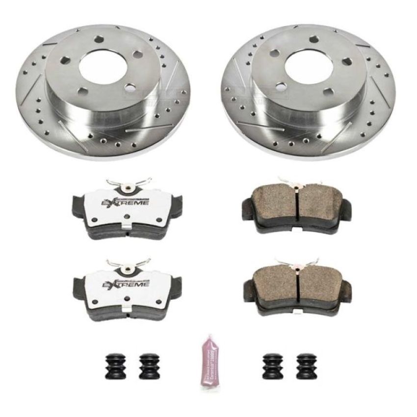 PowerStop K1303-26 Z26 Street Performance Ceramic Brake Pad and Drilled & Slotted Rotor Kit