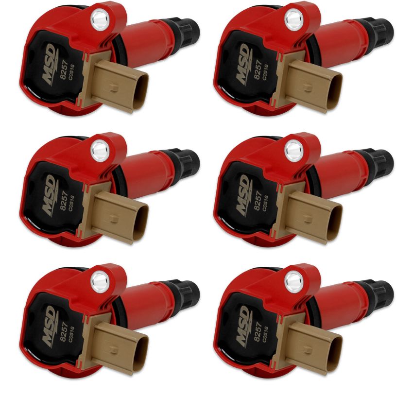 MSD IGNITION MSD82576 Coils 6pk Ford Eco-Boost 3.5L V6 11-16  Red