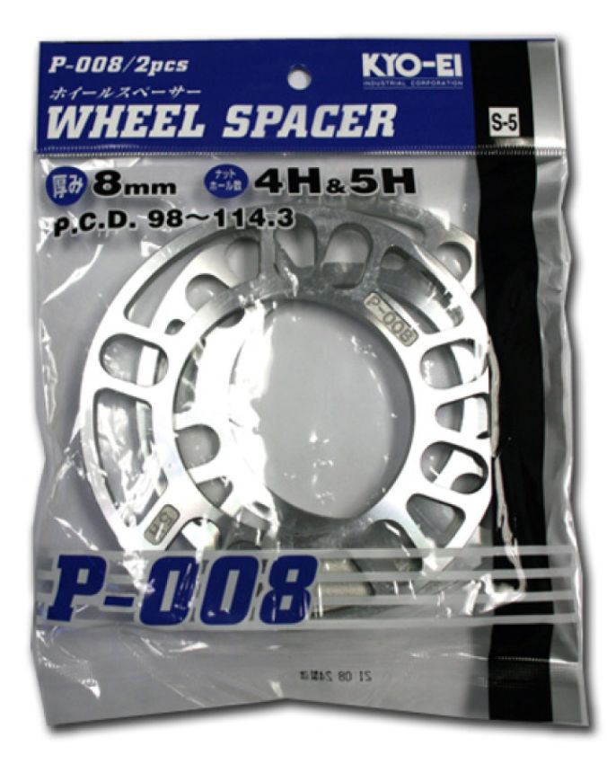 Project Kics W008UP 8MM Universal Spacers (2 Pk)