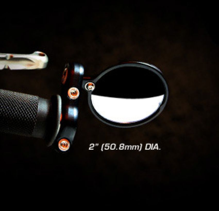 CRG Constructors BS-100 CRG Blindsight 2 in. Round Bar-End Mirror - Black