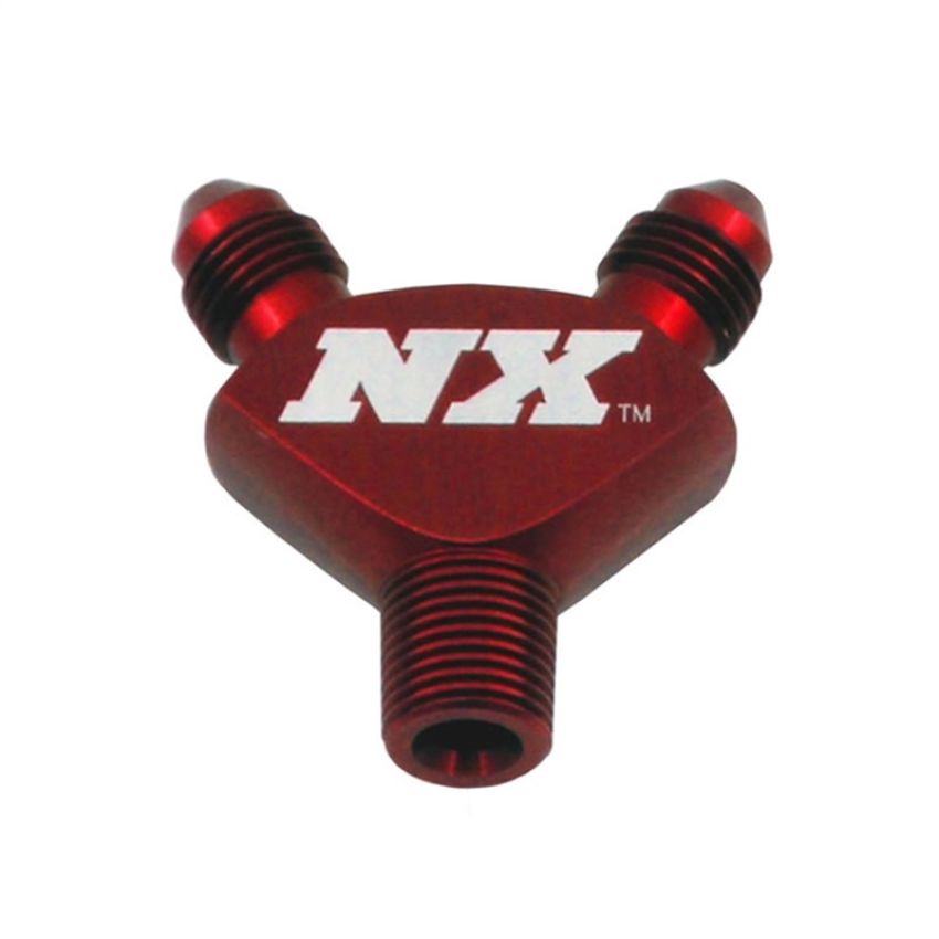 Nitrous Express 16077 1/8NPT x 3AN x 3AN BILLET PURE-FLO Y FITTING (RED)