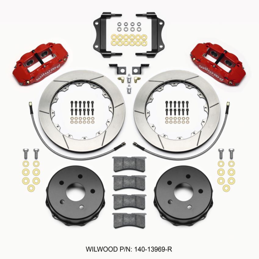 Wilwood 140-13969-R Narrow Superlite 4R Rear Kit 12.88in Red 2007-up Jeep JK w/Lines