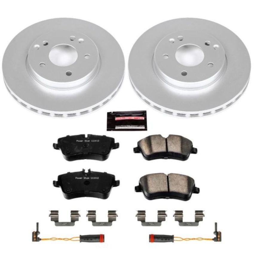 PowerStop CRK3048 Genuine Geomet Coated Rotor and Carbon-Fiber Ceramic Brake Pad Kit