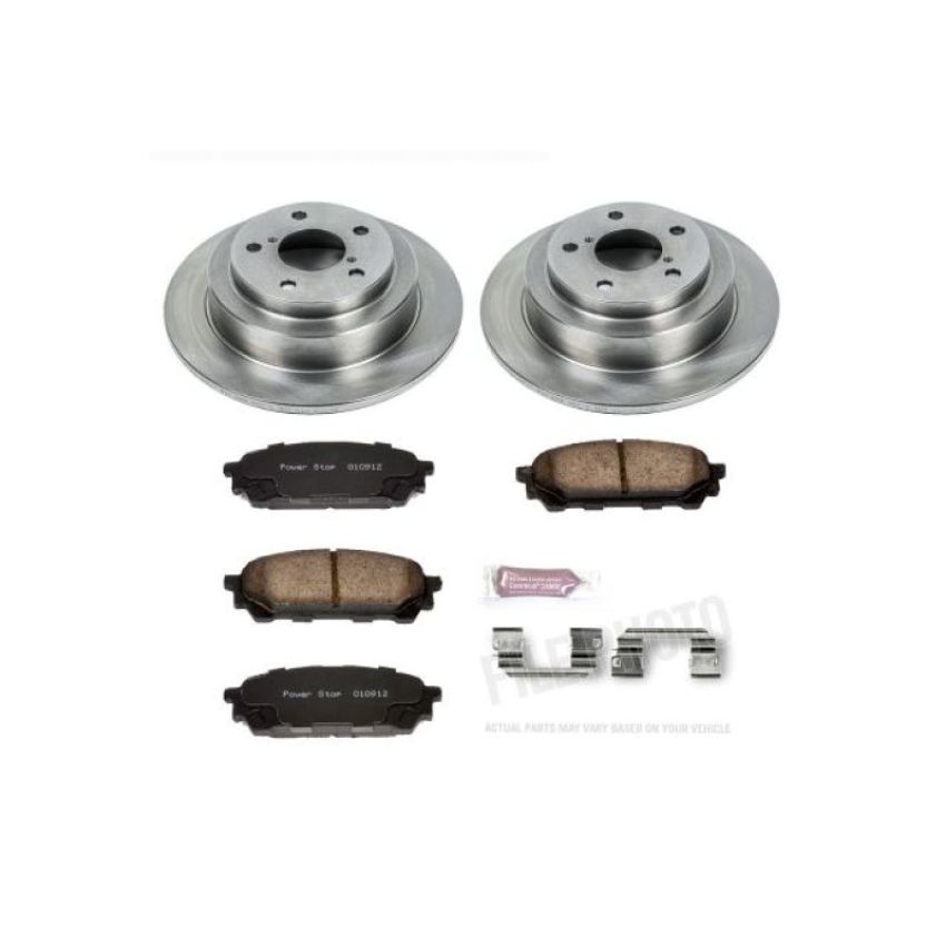 PowerStop KOE447 OE Stock Replacement Low-Dust Ceramic Brake Pad and Rotor Kit