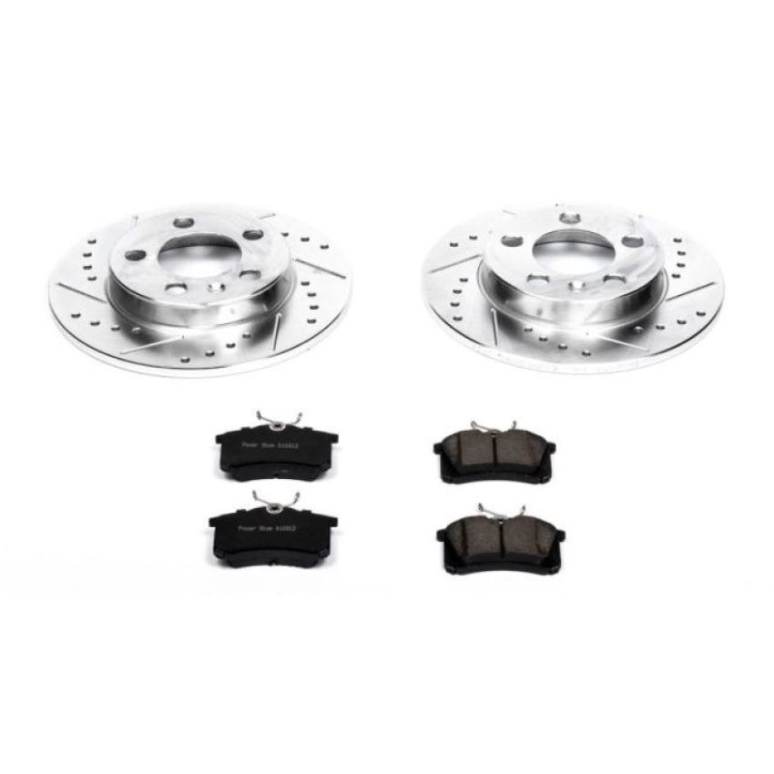 PowerStop K3093 Z23 Daily Driver Carbon-Fiber Ceramic Brake Pad and Drilled & Slotted Rotor Kit