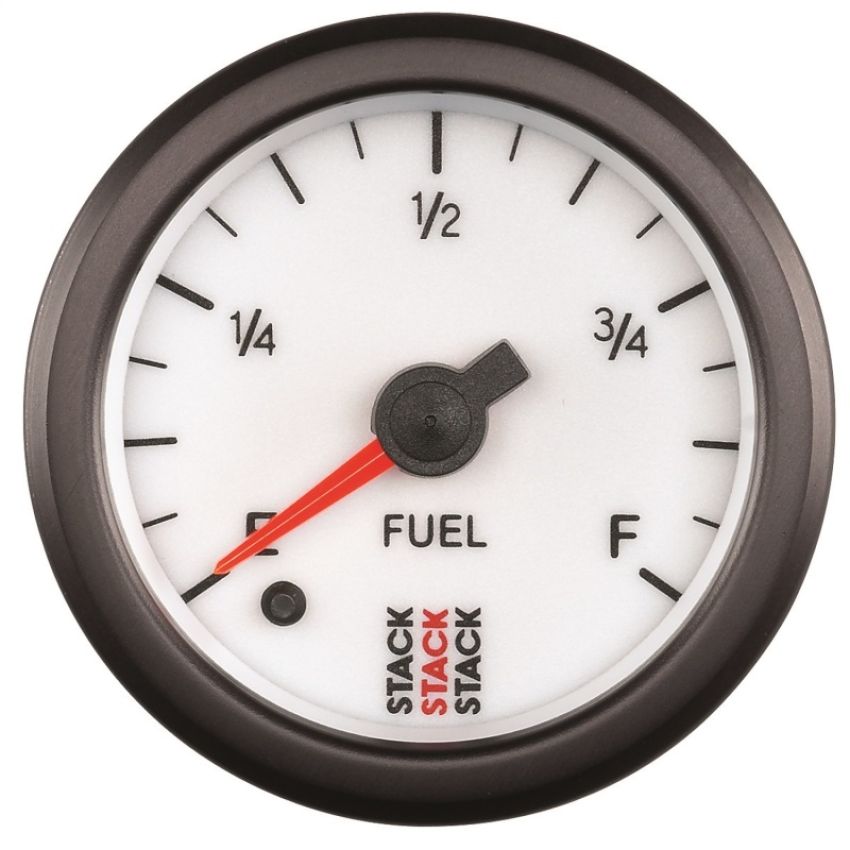 AutoMeter ST3365 Stack 52mm 0-280 Ohm Programmable Pro Stepper Motor Fuel Level Gauge - White