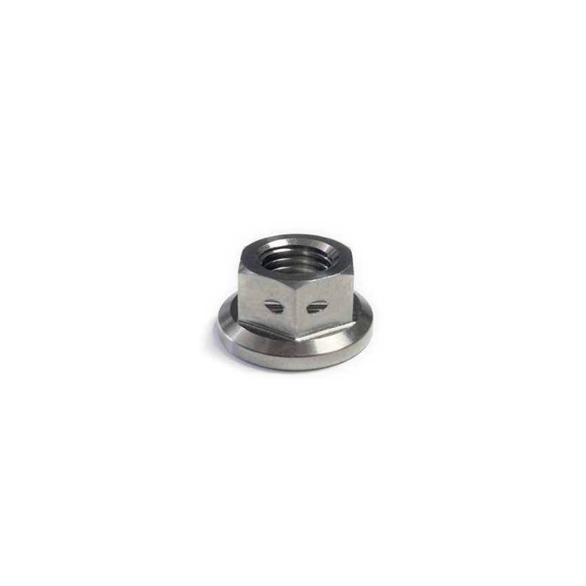 Ticon 126-10312-0510 Industries Titanium Nut Flanged M5x.8TP 8mm 6pt Head Drilled