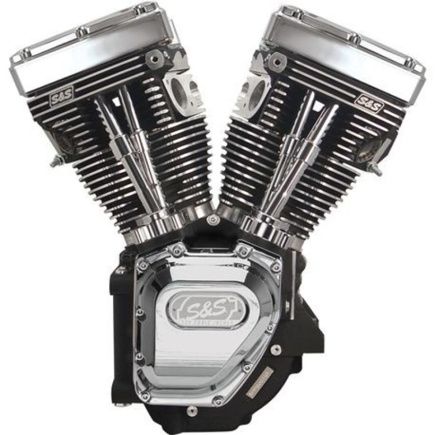 S&S Cycle 310-0282A 99-06 BT T124 Long Block Engine w/ 640 Cams - Wrinkle Black