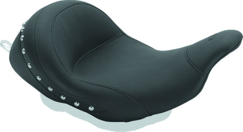 Mustang Motorcycle 76079 Mustang 08-21 Harley Electra Glide,Rd Glide,Rd King, Str Glide Lowdown Solo Seat w/Studs - Black