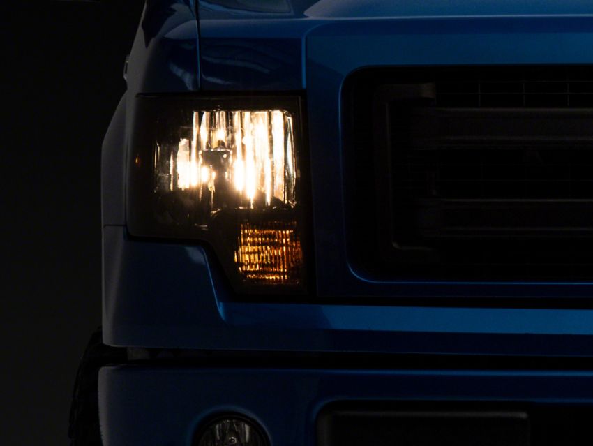 Raxiom T551344 09-14 Ford F-150 Axial OEM Style Rep Headlights- Chrome Housing- SmokedLens