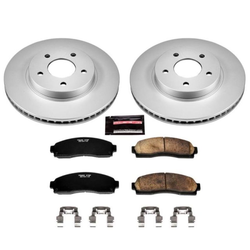 PowerStop CRK1576 Genuine Geomet Coated Rotor and Low-Dust Ceramic Brake Pad Kit
