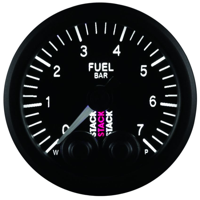 AutoMeter ST3505 Stack 52mm 0-7 Bar M10 Male Pro-Control Fuel Pressure Gauge - Black