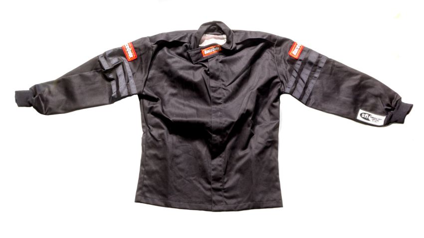 RACEQUIP RQP1969995 Black Jacket Kids Single Layer Large Black Trim