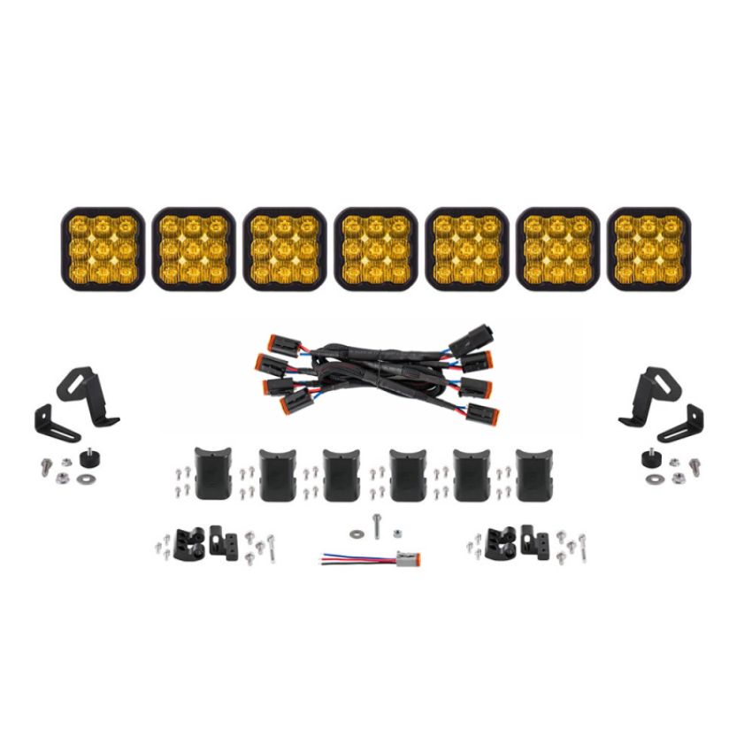 Diode Dynamics DD7213 SS5 Sport Universal CrossLink 7-Pod Lightbar - Yellow Driving