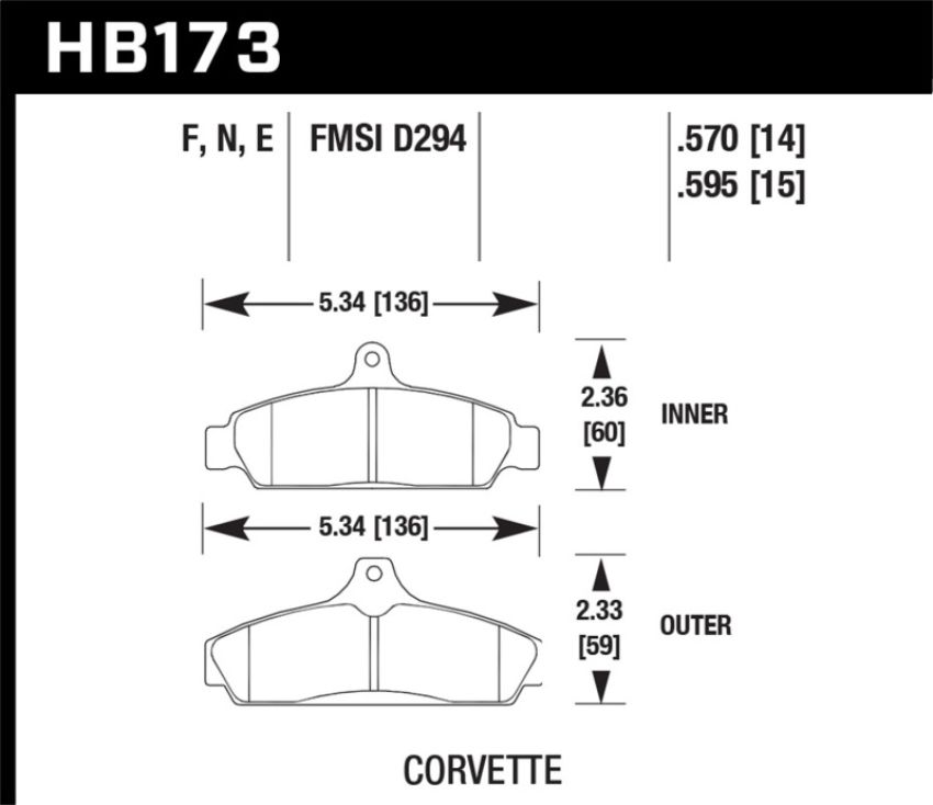 Hawk Performance HB173F.570 HPS Disc Brake Pad