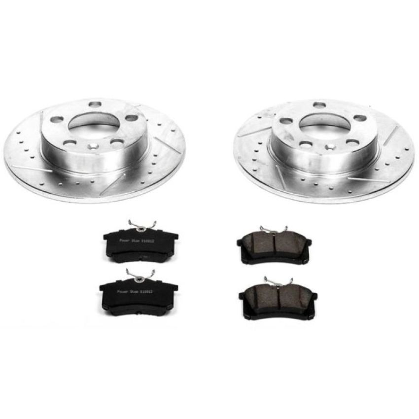 PowerStop K847 Z23 Daily Driver Carbon-Fiber Ceramic Brake Pad and Drilled & Slotted Rotor Kit