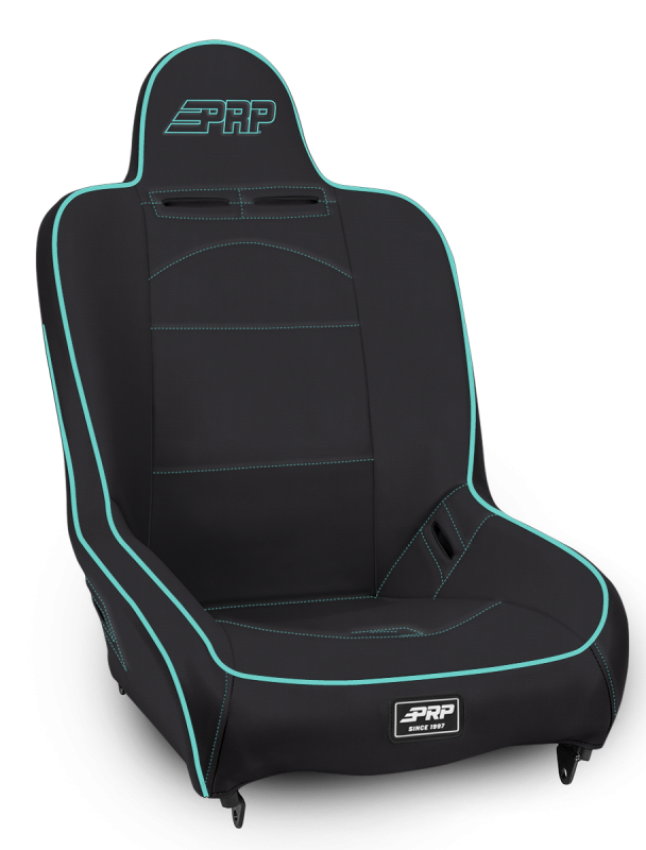 PRP Seats A100110-201-238 PRP Premier High Back Suspension Seat- Black/Teal Vinyl