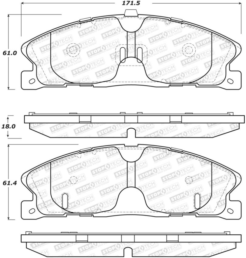 Stoptech 308.16110 Street Brake Pads - Rear
