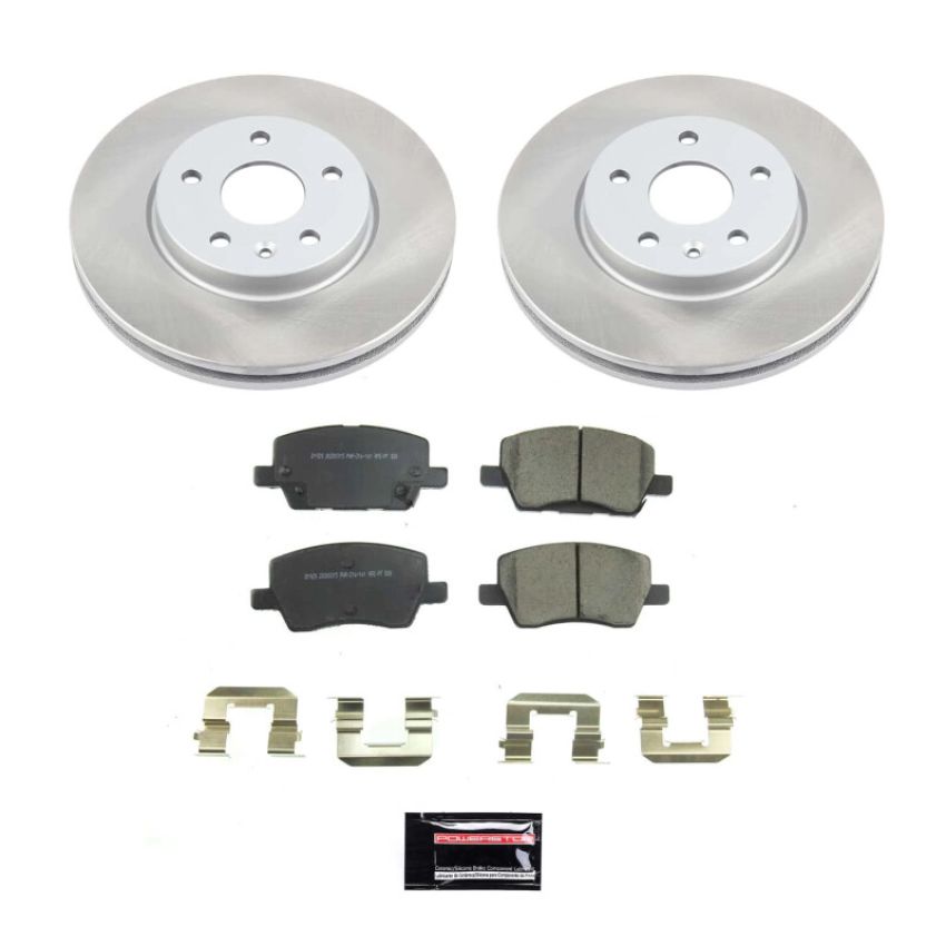 PowerStop SC8635 Semi-Coated Rotor and Low-Dust Ceramic Brake Pad Kit