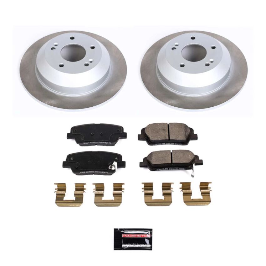 PowerStop SC7507 Semi-Coated Rotor and Low-Dust Ceramic Brake Pad Kit