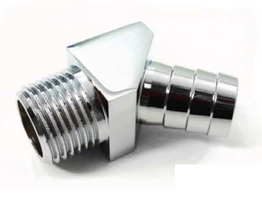 RACING POWER CO-PACKAGED RPCR4528 Aluminum 45 Degree Fitti ng 1/2In NPT 5/8In Barbs