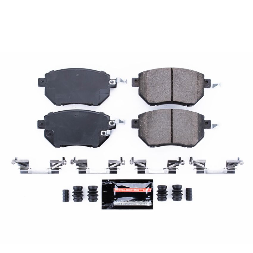 PowerStop Z23-969 PowerStop - Z23 Daily Driver Carbon-Fiber Ceramic Brake Pads with Hardware Kit
