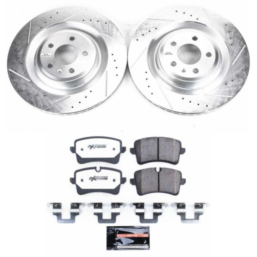 PowerStop K6287-26 Z26 Street Performance Ceramic Brake Pad and Drilled & Slotted Rotor Kit