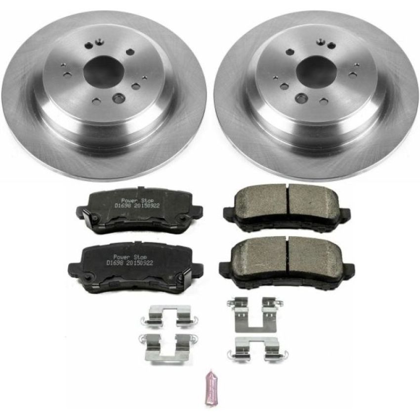 PowerStop KOE7901 OE Stock Replacement Low-Dust Ceramic Brake Pad and Rotor Kit