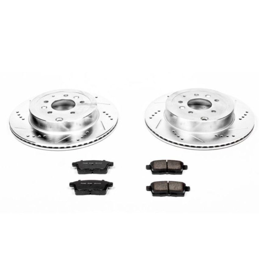 PowerStop K5877 Z23 Daily Driver Carbon-Fiber Ceramic Brake Pad and Drilled & Slotted Rotor Kit