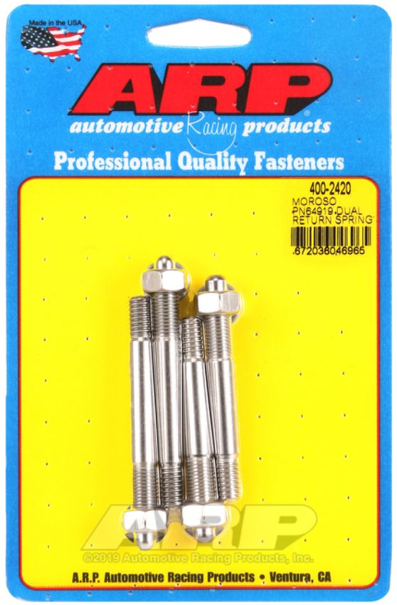 ARP 400-2420 Moroso 64919 Dual Return Spring w/ 1in Spacer Plate SS Carb Stud Kit