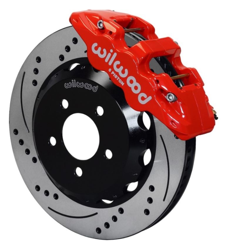 Wilwood 140-14289-DR AERO6 Front Hat Kit 15.00 Drilled Red 2016-Up Camaro w/Lines
