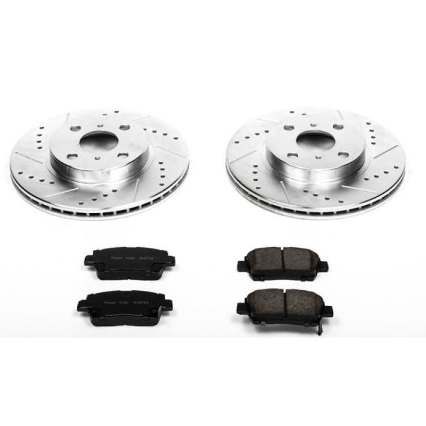 PowerStop K821 Z23 Daily Driver Carbon-Fiber Ceramic Brake Pad and Drilled & Slotted Rotor Kit