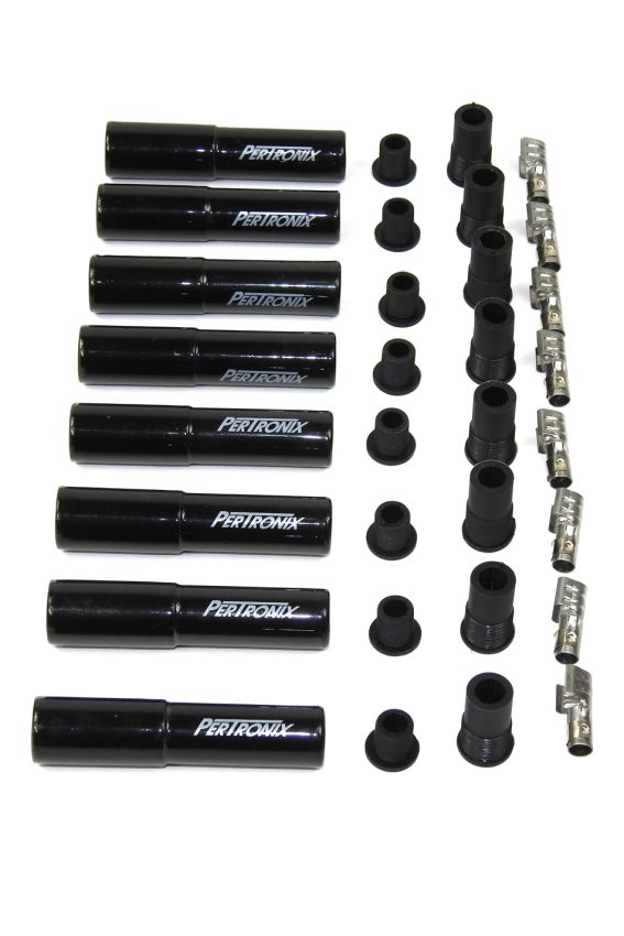 PERTRONIX IGNITION PRT8562HT-8 Ceramic Spark Plug Boot Kit Straight 8pk Black