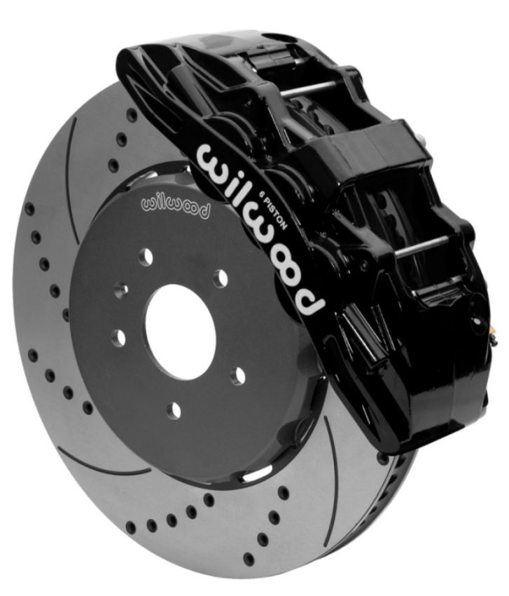Wilwood 140-15743-D SX6R Front Brake Kit 15in SRP Slotted/Drilled Black w/ Lines 14+ Chevy Corvette C7