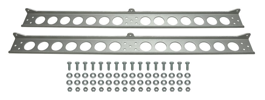 Derale 50022 Dual Stacked Plate Brushed Aluminum Brackets With Mounting Hardware